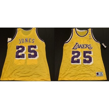 Men's Los Angeles Lakers #25 Eddie Jones Gold Stitched Jersey Men's Los Angeles Lakers #25 Eddie Jones Gold Stitched Jersey