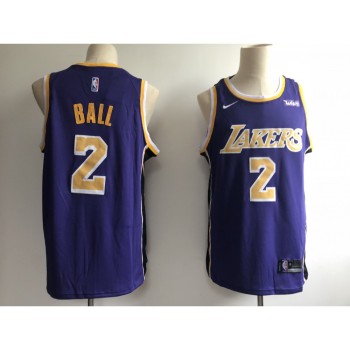 Men's Los Angeles Lakers #2 Lonzo Ball New Purple Wish Stitched NBA Jersey Men's Los Angeles Lakers #2 Lonzo Ball New Purple Wish Stitched NBA Jersey