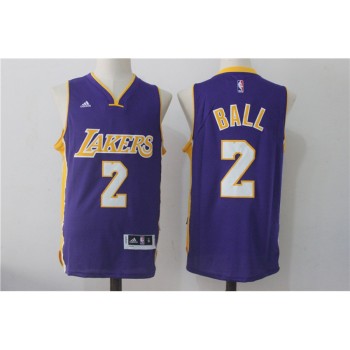 Men's Los Angeles Lakers #2 Lonzo Ball Purple Stitched NBA Jersey Men's Los Angeles Lakers #2 Lonzo Ball Purple Stitched NBA Jersey