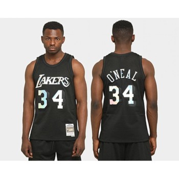 Men's Los Angeles Lakers #34 Shaquille O'Neal Black Stitched NBA Jersey Men's Los Angeles Lakers #34 Shaquille O'Neal Black Stitched NBA Jersey