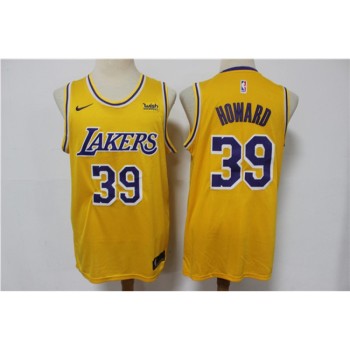 Men's Los Angeles Lakers #39 Dwight Howard Yellow Stitched Basketball Jersey Men's Los Angeles Lakers #39 Dwight Howard Yellow Stitched Basketball Jersey
