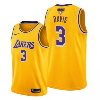Men's Los Angeles Lakers #3 Anthony Davis 2020 Gold Finals Bound Icon Edition Stitched Jersey Men's Los Angeles Lakers #3 Anthony Davis 2020 Gold Finals Bound Icon Edition Stitched Jersey