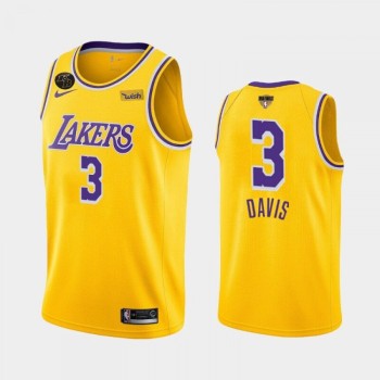 Men's Los Angeles Lakers #3 Anthony Davis 2020 Gold Finals Bound With KB Patch Stitched Jersey Men's Los Angeles Lakers #3 Anthony Davis 2020 Gold Finals Bound With KB Patch Stitched Jersey