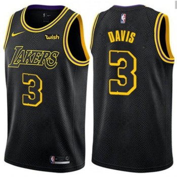Men's Los Angeles Lakers #3 Anthony Davis Black Stitched NBA Jersey
