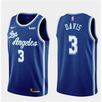 Men's Los Angeles Lakers #3 Anthony Davis Blue Stitched NBA Jersey Men's Los Angeles Lakers #3 Anthony Davis Blue Stitched NBA Jersey