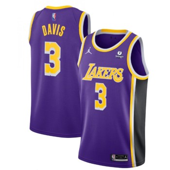 Men's Los Angeles Lakers #3 Anthony Davis Purple 75th Anniversary Stitched Jersey Men's Los Angeles Lakers #3 Anthony Davis Purple 75th Anniversary Stitched Jersey