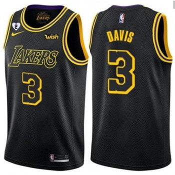 Men's Los Angeles Lakers #3 Anthony Davis With Gigi Patch Black Stitched Jersey Men's Los Angeles Lakers #3 Anthony Davis With Gigi Patch Black Stitched Jersey