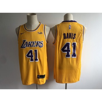 Men's Los Angeles Lakers #41 Anthony Davis New Gold Wish Stitched NBA Jersey Men's Los Angeles Lakers #41 Anthony Davis New Gold Wish Stitched NBA Jersey