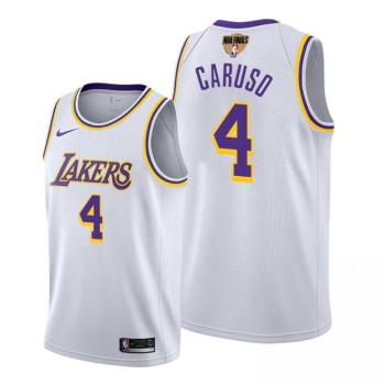Men's Los Angeles Lakers #4 Alex Caruso 2020 White Finals Bound Association Edition Stitched Jersey Men's Los Angeles Lakers #4 Alex Caruso 2020 White Finals Bound Association Edition Stitched Jersey