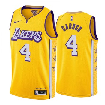 Men's Los Angeles Lakers #4 Alex Caruso Yellow City Edition Stitched NBA Jersey Men's Los Angeles Lakers #4 Alex Caruso Yellow City Edition Stitched NBA Jersey