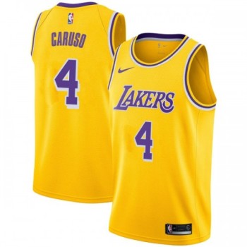 Men's Los Angeles Lakers #4 Alex Caruso Yellow Stitched NBA Jersey Men's Los Angeles Lakers #4 Alex Caruso Yellow Stitched NBA Jersey