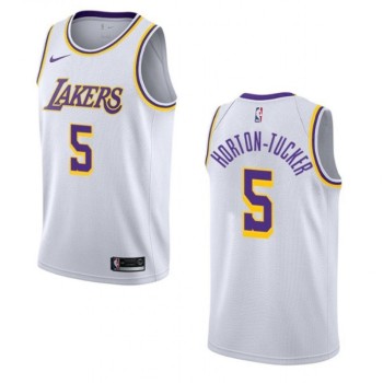 Men's Los Angeles Lakers #5 Talen Horton-Tucker White Stitched Jersey Men's Los Angeles Lakers #5 Talen Horton-Tucker White Stitched Jersey