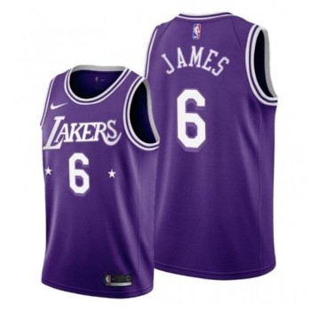 Men's Los Angeles Lakers #6 LeBron James 2021/22 City Edition Purple Stitched Jersey Men's Los Angeles Lakers #6 LeBron James 2021/22 City Edition Purple Stitched Jersey