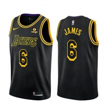 Men's Los Angeles Lakers #6 LeBron James Black  Men's Los Angeles Lakers #6 LeBron James Black