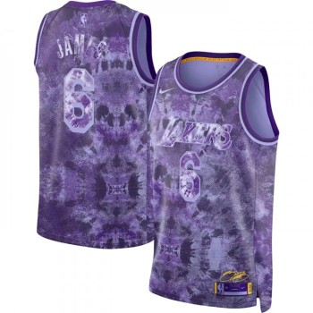 Men's Los Angeles Lakers #6 LeBron James Purple Select Series Stitched Basketball Jersey Men's Los Angeles Lakers #6 LeBron James Purple Select Series Stitched Basketball Jersey