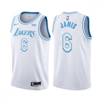 Men's Los Angeles Lakers #6 LeBron James White City Edition Stitched NBA Jersey Men's Los Angeles Lakers #6 LeBron James White City Edition Stitched NBA Jersey