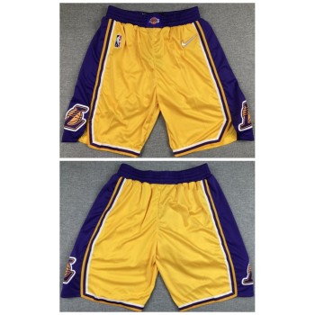 Men's Los Angeles Lakers 75th Anniversary Yellow Shorts (Run Small) Men's Los Angeles Lakers 75th Anniversary Yellow Shorts (Run Small)