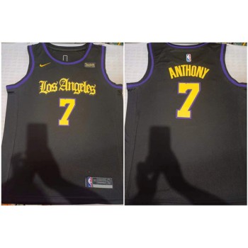 Men's Los Angeles Lakers #7 Carmelo Anthony Black Stitched Basketball Jersey Men's Los Angeles Lakers #7 Carmelo Anthony Black Stitched Basketball Jersey