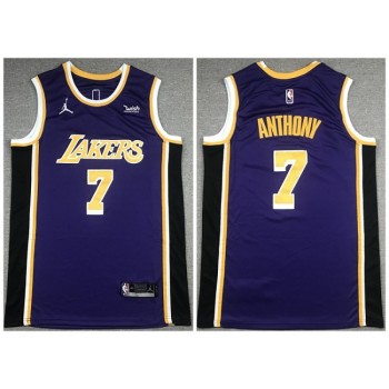 Men's Los Angeles Lakers #7 Carmelo Anthony Purple Stitched Basketball Jersey Men's Los Angeles Lakers #7 Carmelo Anthony Purple Stitched Basketball Jersey