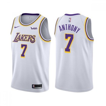 Men's Los Angeles Lakers #7 Carmelo Anthony White Stitched Basketball Jersey Men's Los Angeles Lakers #7 Carmelo Anthony White Stitched Basketball Jersey