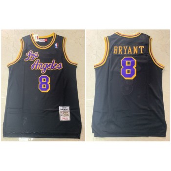 Men's Los Angeles Lakers #8 Kobe Bryant Black 1996-1997 Throwback Stitched Jersey Men's Los Angeles Lakers #8 Kobe Bryant Black 1996-1997 Throwback Stitched Jersey