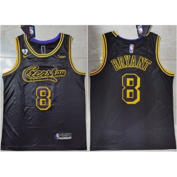 Men's Los Angeles Lakers #8 Kobe Bryant Black Jersey With GiGi Patch Stitched Jersey Men's Los Angeles Lakers #8 Kobe Bryant Black Jersey With GiGi Patch Stitched Jersey