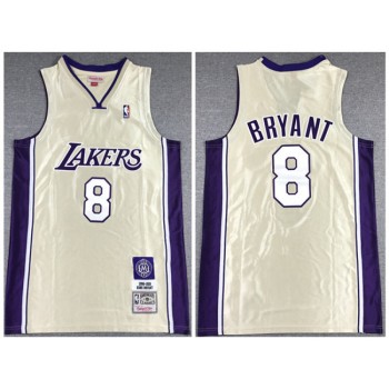 Men's Los Angeles Lakers #8 Kobe Bryant Cream Stitched Jersey Men's Los Angeles Lakers #8 Kobe Bryant Cream Stitched Jersey