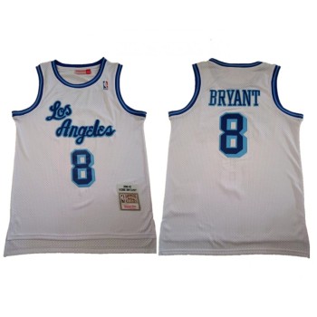 Men's Los Angeles Lakers #8 Kobe Bryant White 1996-97 Hardwood Classics Throwback Stitched Jersey Men's Los Angeles Lakers #8 Kobe Bryant White 1996-97 Hardwood Classics Throwback Stitched Jersey