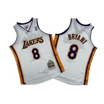 Men's Los Angeles Lakers #8 Kobe Bryant White 2003-04 Throwback basketball Jersey Men's Los Angeles Lakers #8 Kobe Bryant White 2003-04 Throwback basketball Jersey