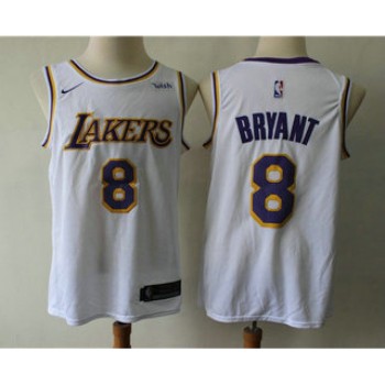 Men's Los Angeles Lakers #8 Kobe Bryant White 2018-2019 Wish Swingman Stitched NBA Jersey Men's Los Angeles Lakers #8 Kobe Bryant White 2018-2019 Wish Swingman Stitched NBA Jersey