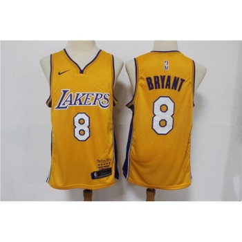 Men's Los Angeles Lakers #8 Kobe Bryant Yellow Stitched NBA Jersey Men's Los Angeles Lakers #8 Kobe Bryant Yellow Stitched NBA Jersey