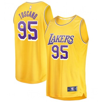 Men's Los Angeles Lakers #95 Juan Toscano-Anderson Gold Icon Edition Stitched Basketball Jersey Men's Los Angeles Lakers #95 Juan Toscano-Anderson Gold Icon Edition Stitched Basketball Jersey