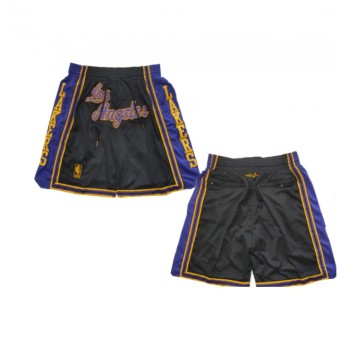 Men's Los Angeles Lakers Black Shorts (Run Small) Men's Los Angeles Lakers Black Shorts (Run Small)