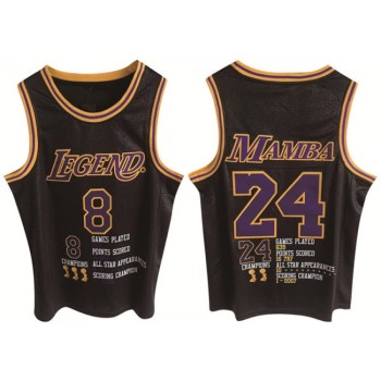 Men's Los Angeles Lakers Front #8 Back #24 Kobe Bryant Black Print Basketball Jersey Men's Los Angeles Lakers Front #8 Back #24 Kobe Bryant Black Print Basketball Jersey