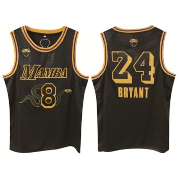 Men's Los Angeles Lakers Front #8 Back #24 Kobe Bryant Black Print Basketball Jersey Men's Los Angeles Lakers Front #8 Back #24 Kobe Bryant Black Print Basketball Jersey