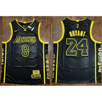 Men's Los Angeles Lakers Front #8 Back #24 Kobe Bryant Black Stitched Jersey Men's Los Angeles Lakers Front #8 Back #24 Kobe Bryant Black Stitched Jersey