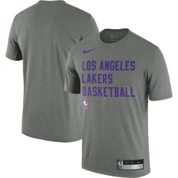 Men's Los Angeles Lakers Heather Gray 2023/24 Sideline Legend Performance Practice T-Shirt Men's Los Angeles Lakers Heather Gray 2023/24 Sideline Legend Performance Practice T-Shirt