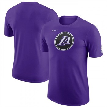 Men's Los Angeles Lakers Purple 2022/23 City Edition Essential Warmup T-Shirt Men's Los Angeles Lakers Purple 2022/23 City Edition Essential Warmup T-Shirt