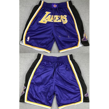 Men's Los Angeles Lakers Purple/Black Shorts (Run Small) Men's Los Angeles Lakers Purple/Black Shorts (Run Small)