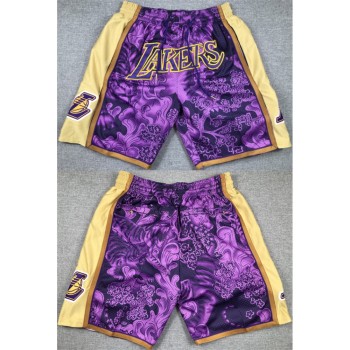 Men's Los Angeles Lakers Purple Gold Shorts (Run Small) Men's Los Angeles Lakers Purple Gold Shorts (Run Small)