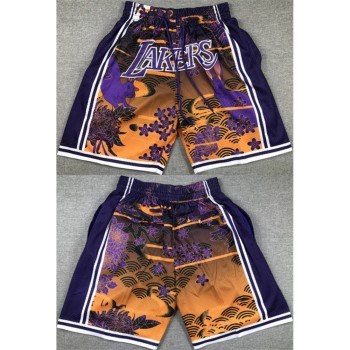 Men's Los Angeles Lakers Purple/Yellow Shorts Men's Los Angeles Lakers Purple/Yellow Shorts