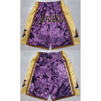 Men's Los Angeles Lakers Purple/Yellow Shorts Men's Los Angeles Lakers Purple/Yellow Shorts