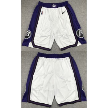 Men's Los Angeles Lakers White/Purple Shorts (Run Small) Men's Los Angeles Lakers White/Purple Shorts (Run Small)