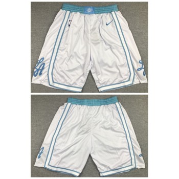 Men's Los Angeles Lakers White Shorts (Run Small) Men's Los Angeles Lakers White Shorts (Run Small)