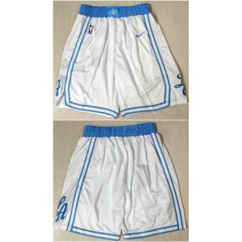 Men's Los Angeles Lakers White Shorts (Run Small) Men's Los Angeles Lakers White Shorts (Run Small)
