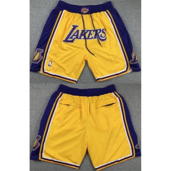 Men's Los Angeles Lakers Yellow/Purple Shorts (Run Small) Men's Los Angeles Lakers Yellow/Purple Shorts (Run Small)