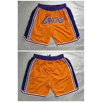 Men's Los Angeles Lakers Yellow Shorts (Run Small) Men's Los Angeles Lakers Yellow Shorts (Run Small)