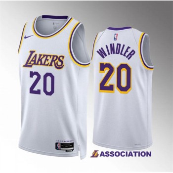 Men's Los Angeles Lakers #20 Dylan Windler White Association Edition Stitched Basketball Jersey Men's Los Angeles Lakers #20 Dylan Windler White Association Edition Stitched Basketball Jersey