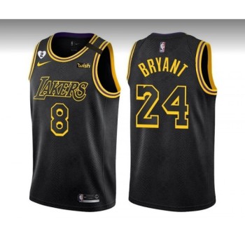 Men's Los Angeles Lakers Front #8 Back #24 Kobe Bryant Black Stitched Jersey Men's Los Angeles Lakers Front #8 Back #24 Kobe Bryant Black Stitched Jersey