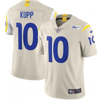 Men's Los Angeles Rams #10 Cooper Kupp 2020 Bone Vapor Limited Stitched Jersey Men's Los Angeles Rams #10 Cooper Kupp 2020 Bone Vapor Limited Stitched Jersey